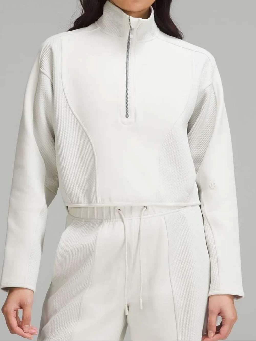 Lululemon Mixed Fabric Half-Zip Pullover Size Small Bone Buttery Soft - Picture 1 of 7